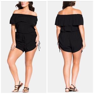 16 & 18 City Chic So Sweet Black Playsuit Plus